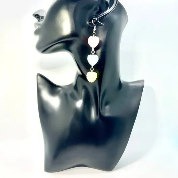 Sugar Heart Earrings - Candy Earrings - Heart Accessories - Valentines Day Earri - Picture 6 of 8